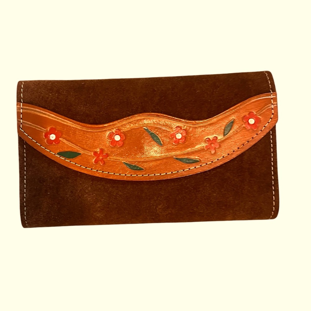 Vintage Suede & Leather Wallet | Handcrafted in Brazil